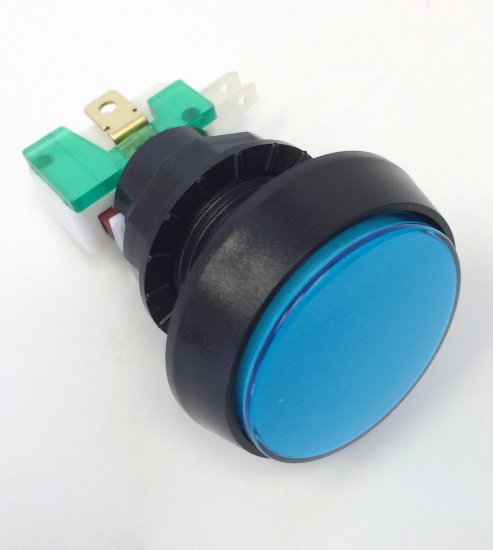 Lighted Medium Round Pushbutton- Blue - Click Image to Close